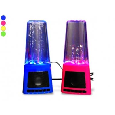 Haut parleur à led et fontaine eau vert son enceinte musique