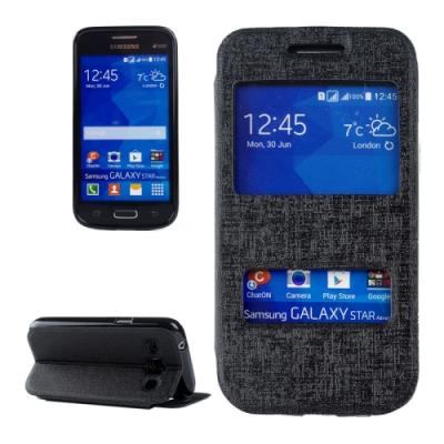 Galaxy Star 2 Plus / G350E Coque housse Cuir PU Noir Horizontal