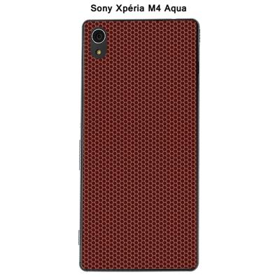 Coque Sony Xpéria M4 Aqua - Métal perforé couleur Marsala