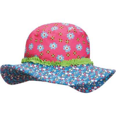 chapeau résistant aux UV bleu/rose 55 cm