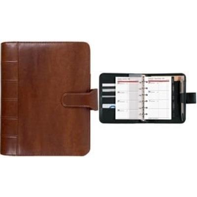 Rido id terminplaner timing 3, din a6, braun, lasche einband kunstleder, farbe braun, blattgráe 76 x 127 mm, 6-ring-kipph
