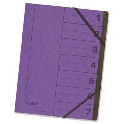 Chemise trieur, a4, carton, 7 compartiments, violet falken 11288578