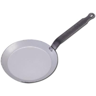 De buyer 5120.30 'carbone plus' poêle à crêpes - queue feuillard soudée - tôle d'acier blanche - diamètre 30 cm