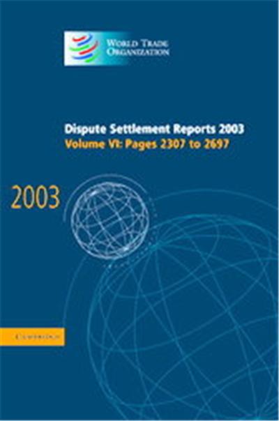Dispute Settlement Reports 2003, World Trade Organization Dispute Settlement Reports