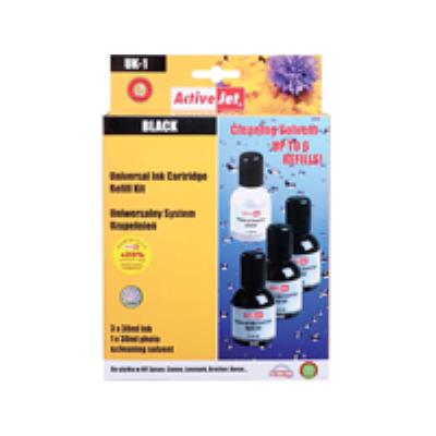Activejet Uk-1 - Pack De 3 - Noir - Recharge D'Encre