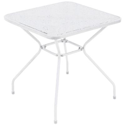 Table d'appoint de jardin en fer forgé coloris blanc - Dim : H 72 x L 70 x P 70 cm -PEGANE-