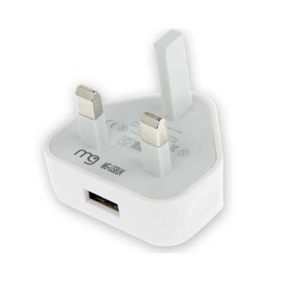 UK Plug USB Charger Adapter 1A -blanc