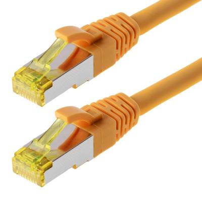 Patchcable s ftp (pimf) cat 6a jaune 0,5m - patchcable avec schmalem knickschutz helos 118099