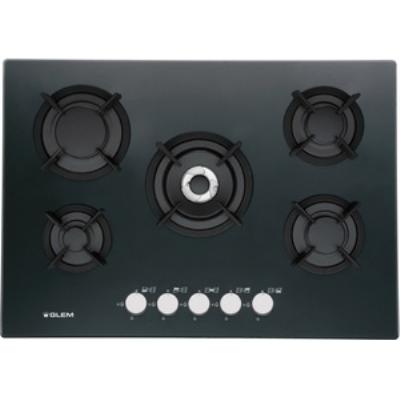 Glem GV755HBK - Table de cuisson au gaz - 5 plaques de cuisson - Niche - largeur : 55 cm - profondeur : 47 cm - noir - noir