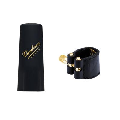 Saxophones VANDOREN LIGATURE CUIR V16 EBONITE BARYTON ET COUVRE BEC - LC290L Ligature saxophone Baryton
