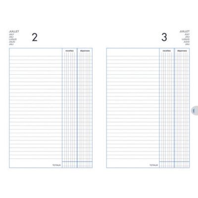 Lecas - Agenda Perpetuel Caisse 14x22cm Noir
