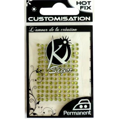 Strass thermocollant tissu Ø 6mm - Vert - 35 pièces - Ki-Sign