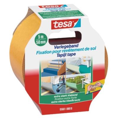 Tesa - fixation pour revêtement de sol adhésif ultra fort, marron50mm x 5m, se coupe à la main, double face (5681-18-0 05681-00