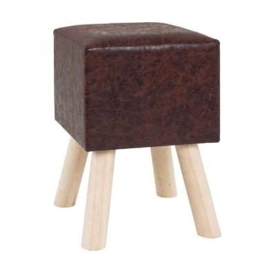 Tabouret carré 30 cm marron