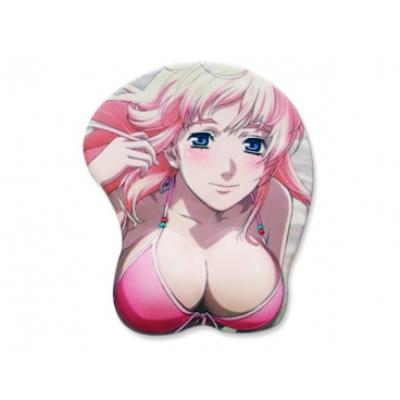 Tapis informatique manga blonde et poitrine repose-poignet tapis de souris relief sexy fun insolite informatique