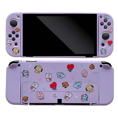 Coque Compatible avec Nintendo Switch OLED FONGWAN Anti Rayure Anti Choc - mauve