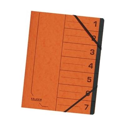 Falken chemise trieur, a4, carton, 7 compartiments, orange 11288586