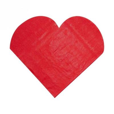 Santex serviette de table coeur rouge