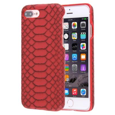 iPhone 7 Plus Coque Protection Plastique Rouge texture Peau de Serpent