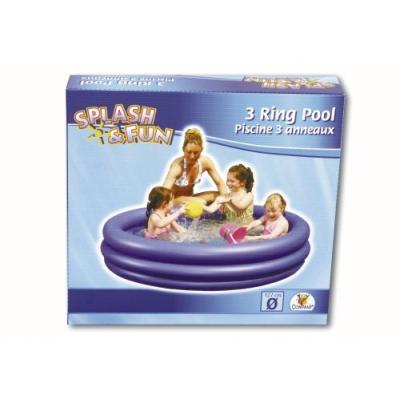 SPLASH & FUN POOL MIT 3 RINGEN,2-F.SORT. 125 CM DURCHM.,H 30 CM, MAßE AUFGEBL (0000617)