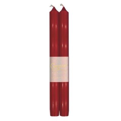 Caspari Lot de 2 bougies non parfumées Rouge 25 cm