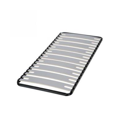 OPTISIZE Cadre a lattes larges 90x190cm 1 place - Soutien renforcé - Gris et noir.