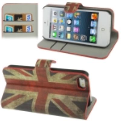 Iphone 5 / 5S : Coque Housse en Cuir (PU)  Drapeau Anglais