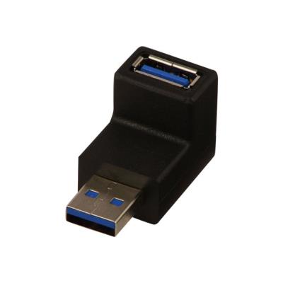 Lindy USB 3.0 90 Degree Down Type A Male to A Female Right Angle Adapter - USB-adapter