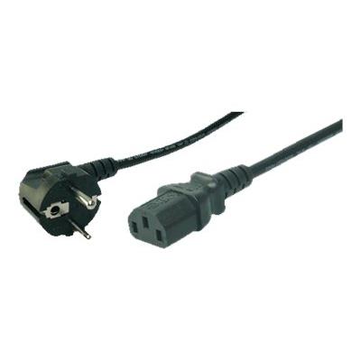LogiLink - Câble d'alimentation - power IEC 60320 C13 pour power CEE 7/7 (M) - CA 250 V - 3 m - connecteur à 90° - noir