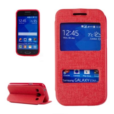 Galaxy Star 2 Plus / G350E Coque housse Cuir PU Rouge Horizontal