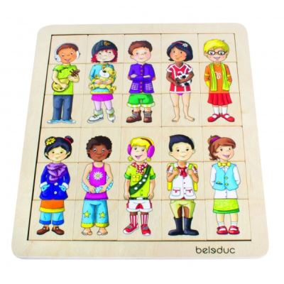 beleduc puzzle en bois puzzle match & mix enfants 30 pièces