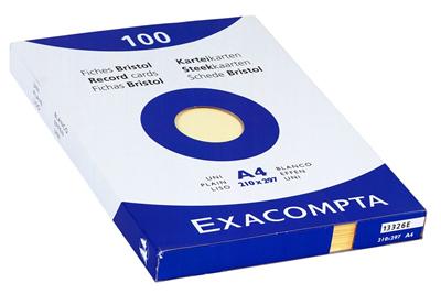 Bristol Exacompta 210x297mm 205g Uni - Etui de 100 fiches - Jaune