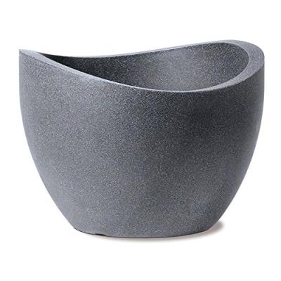 Scheurich 53382 250/60 Wave Globe Pot De Fleurs Plastique Granit Noir 60 X 60 X 45 Cm