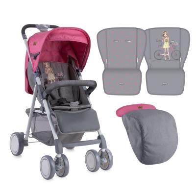 Poussette citadine/canne avec couvre jambes Aero Rose