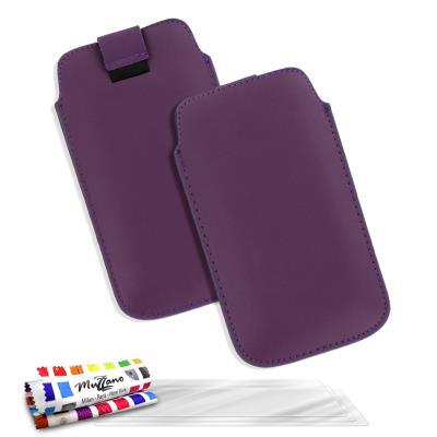 Etui ORIGINAL Violet fonce , Le Sweep,  de MUZZANO pour SAMSUNG I9100 + 3 Films de Protection Ecran UltraClear Pour SAMSUNG I9100