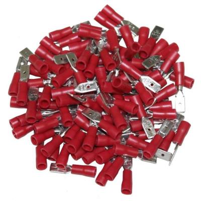 Cosses Electriques Males Plates Rouges 4.7 Sachet De 100 Cosses