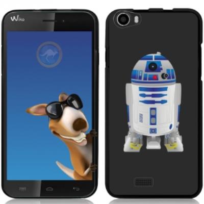Coque Souple en gel noire pour Wiko Lenny avec impression Motifs robot
