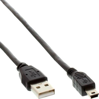 Câble usb 2.0 mini, inline®, prise a à mini-b prise (5 broches.), noir, 1m 33107n