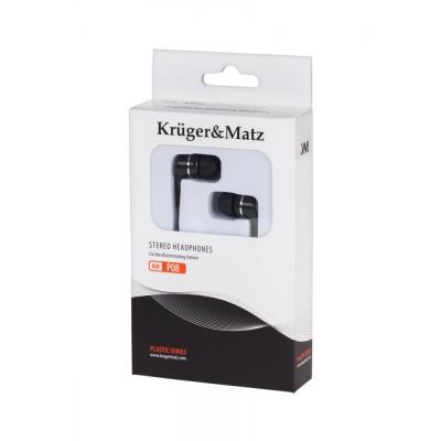 Krüger matz &high end-écouteurs intra-auriculaires-argent noir-casque kruger & matz kmp08