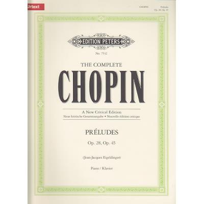 Partitions classique EDITION PETERS CHOPIN F. - PRELUDES OP.28 & 45 - PIANO Piano
