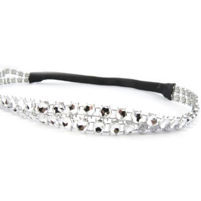 Bandeau souple 'Sissi' blanc argenté
