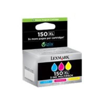 Lexmark Cartridge No. 150XL - 3 - hoog rendement - geel, cyaan, magenta - origineel - inktcartridge - LCCP, LRP