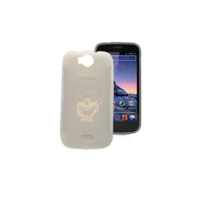 Mocca design gel skull verni housse en silicone pour wiko cink peax blanc