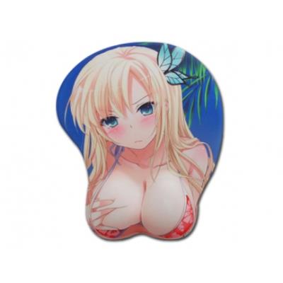Tapis de souris relief manga blonde en bikini rouge tapis de souris relief sexy fun insolite informatique