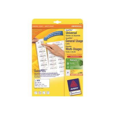 Avery Zweckform 6170 - etiketten - 525 etiket(ten)