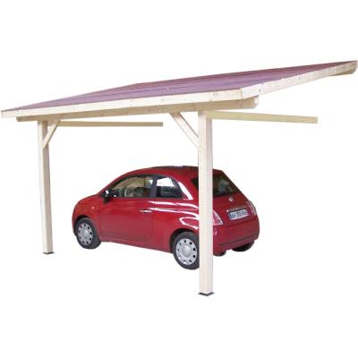 Habrita - Carport Monopente Mural Avec Couverture Bardeau Bitumé