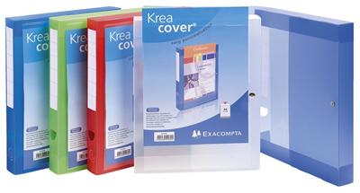 Boîte Exacompta classeur à Pression Dos 4cm Kreacover Transparent Blanc