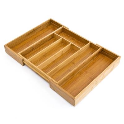 Relaxdays 10014262 range-couvert extensible bambou 29-45 cm