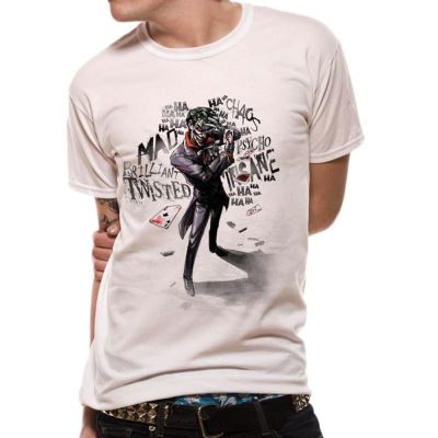 Batman Men Le Joker Insane Blanc T-shirt: Medium