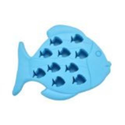 Poisson 10 moule bac à glaçons en caoutchouc fantaisie gag gift bleu